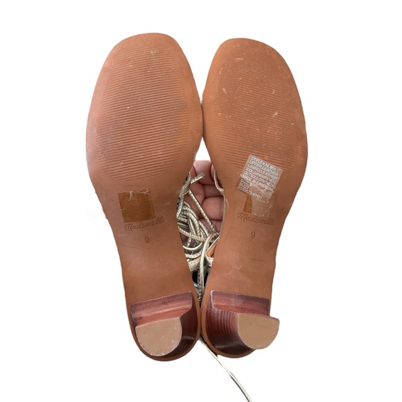 Madewell The Jeanine Lace-Up Sandal in Metallic Leather - Picture 4 of 8